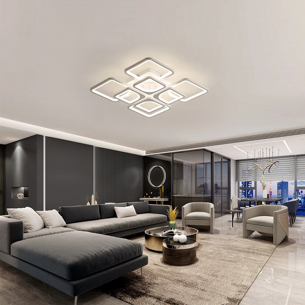 Dimmable LED Ceiling Light,80W 8000LM Ceiling Lamp with Remote Control,Square Ceiling Lamp for Living Room,Office,3000~6500K