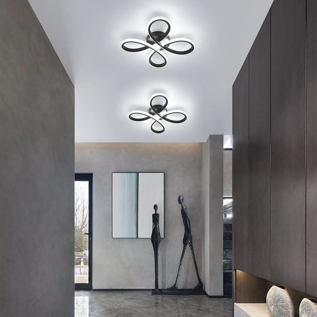 Nordic Style 30W LED Ceiling Lamp, Non-Dimmable Creative Infinity Loop Ceiling Light Fixture for Home Indoor Lighting
