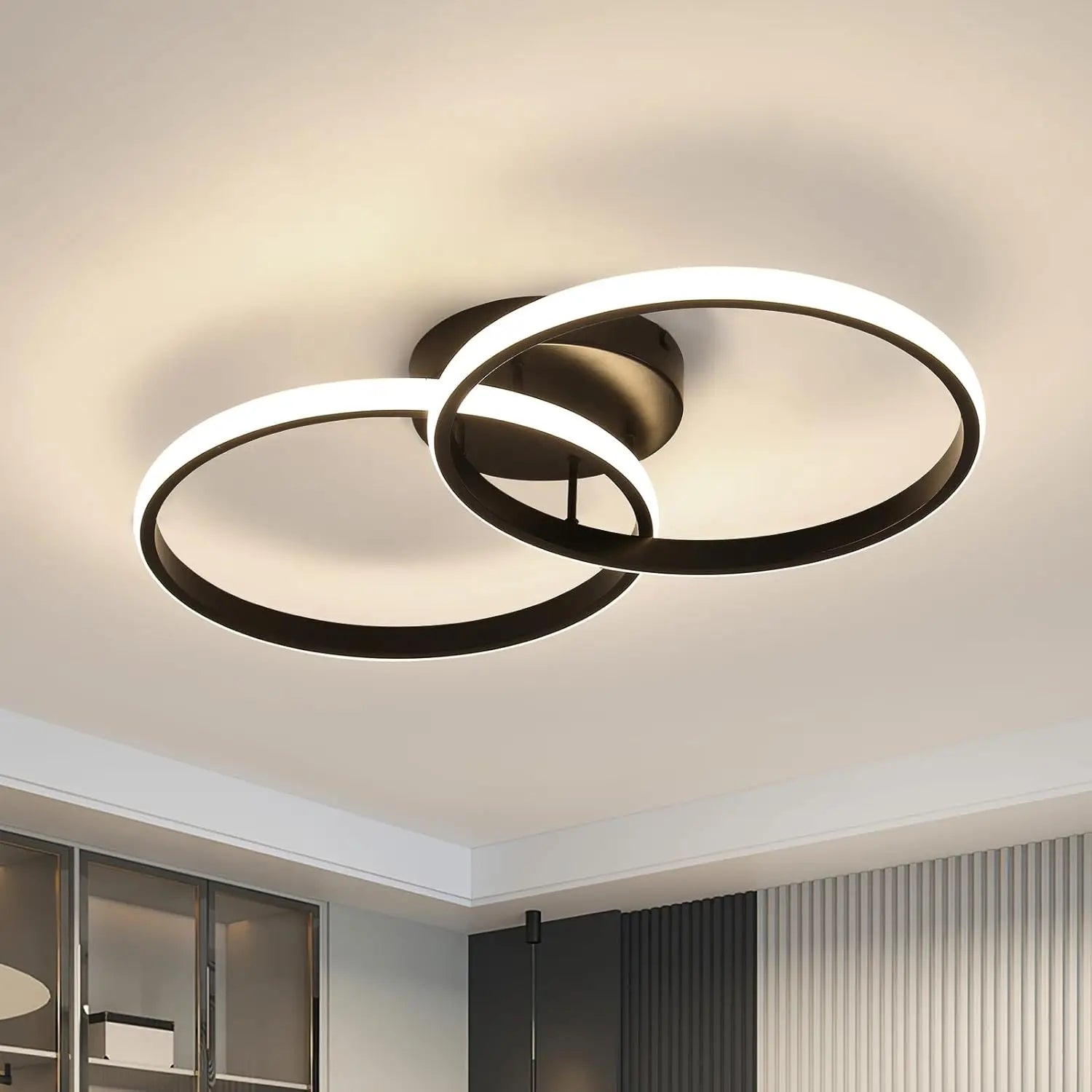 Modern Round Ceiling Light,42W 4725LM Acrylic LED Chandelier,Ceiling Light for Living Room,Bedroom,Natural  Light 4000K