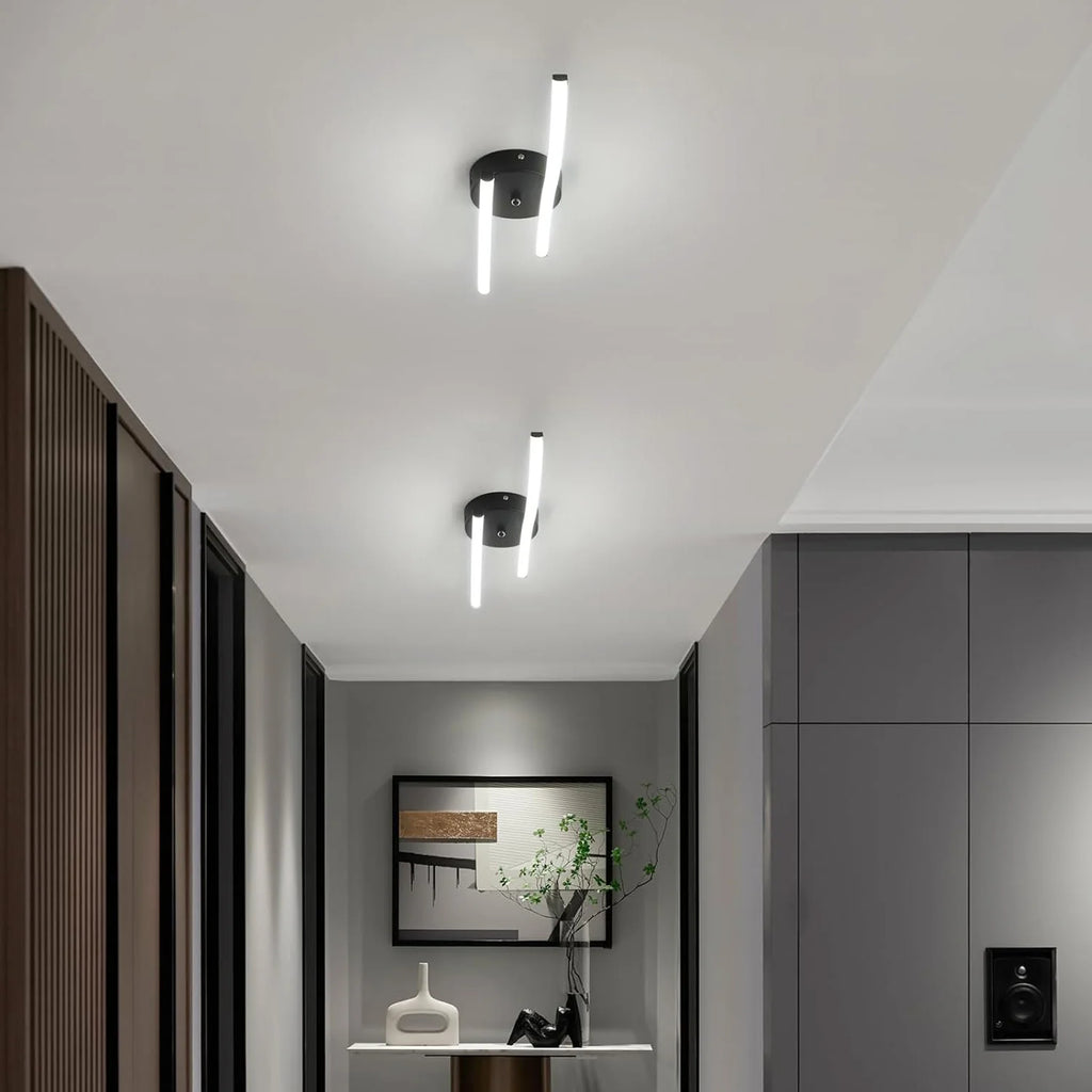 LED Ceiling Light,Modern 12W LED Ceiling Lamp Two parallel lines Indoor Acrylic Ceiling Lighting,6500K Cold White Light for Bedroom,Living Room