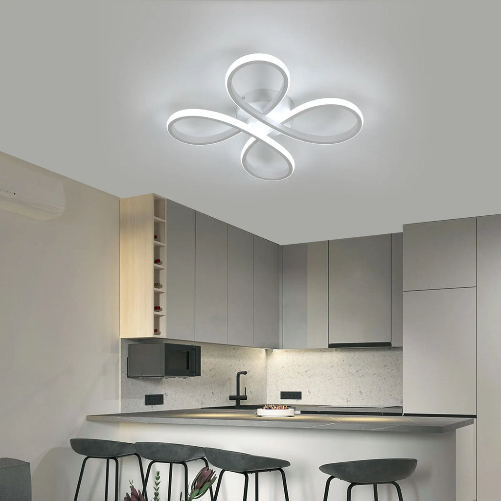 Modern LED Ceiling Lights,30W 2700LM Creative Flower Shape Chandeliers Ceiling Lamp For Bedroom,6500K Cool White Light