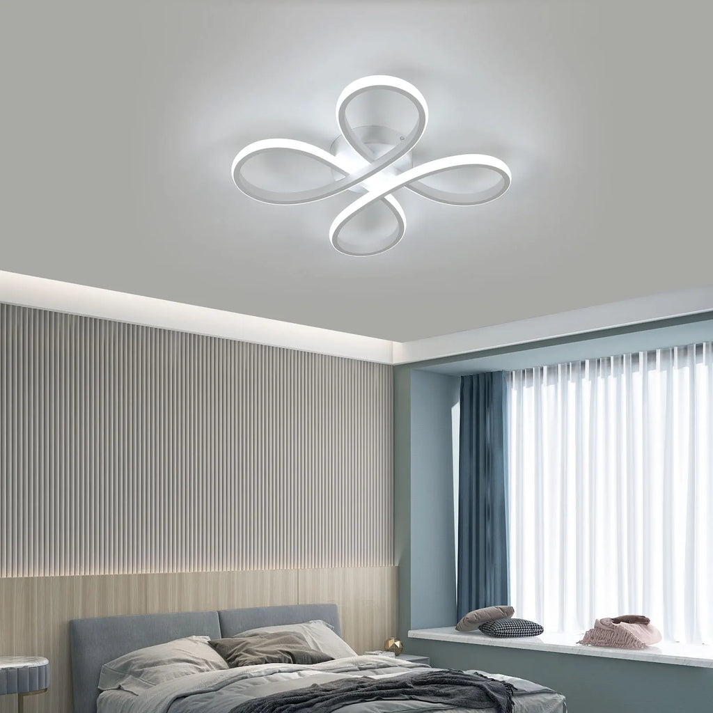 Modern LED Ceiling Lights,30W 2700LM Creative Flower Shape Chandeliers Ceiling Lamp For Bedroom,6500K Cool White Light