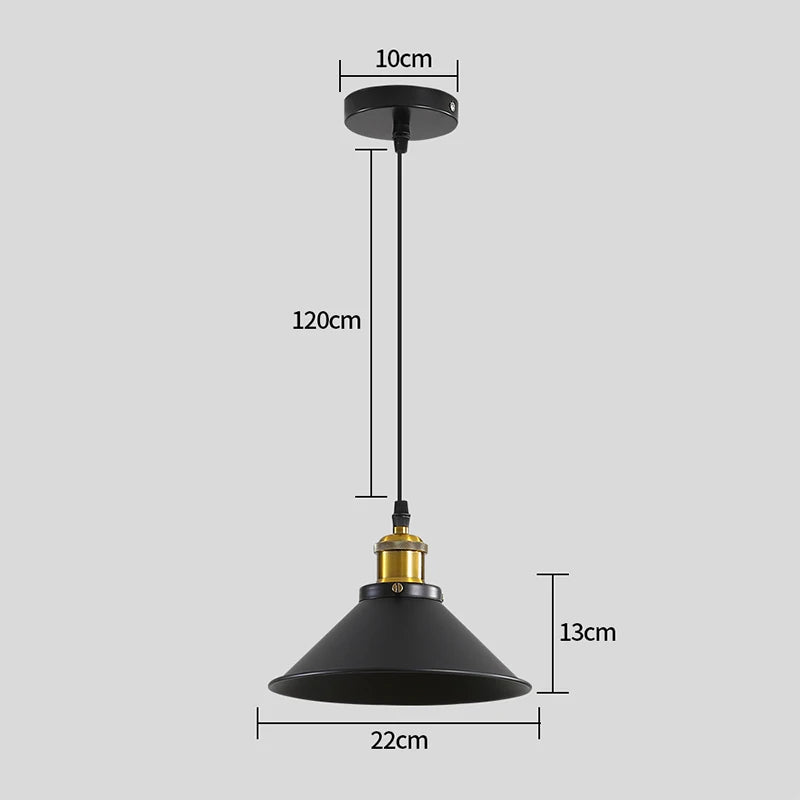 3 Heads Vintage Pendant Light,E27 Black Metal Hanging Lights,Industrial Chandelier for Dinning Room (Bulb not Included)