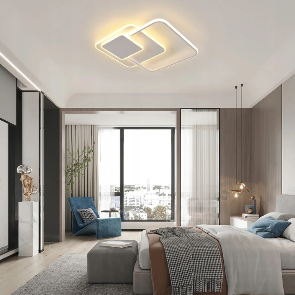 Irregular square LED Ceiling Light, Dimmable 48W 5400LM Ceiling Lamp with Remote Control,Dimmable 3000K-6500K for Living Room