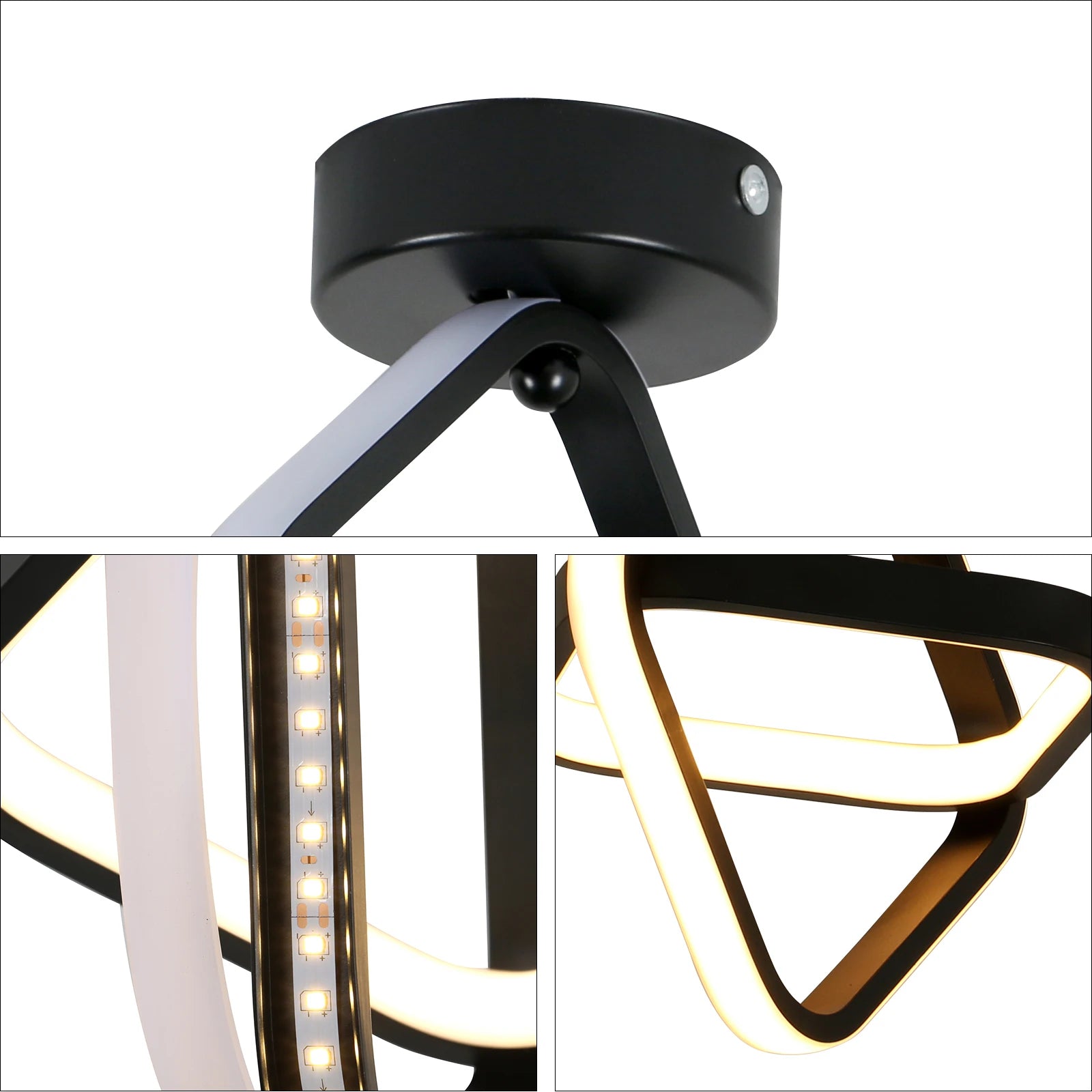 Square LED Ceiling Light,Modern 24W 2700LM,3000K Warm White,Diameter 22CM,Suitable for Corridor, Balcony,Kitchen,Dining Room