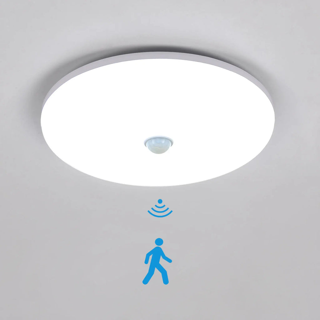 LED Ceiling Light with Motion Sensor,36W 2800LM Modern Round LED Ceiling Lamp for Outdoor,Hallway,Balcony,Cold White Light