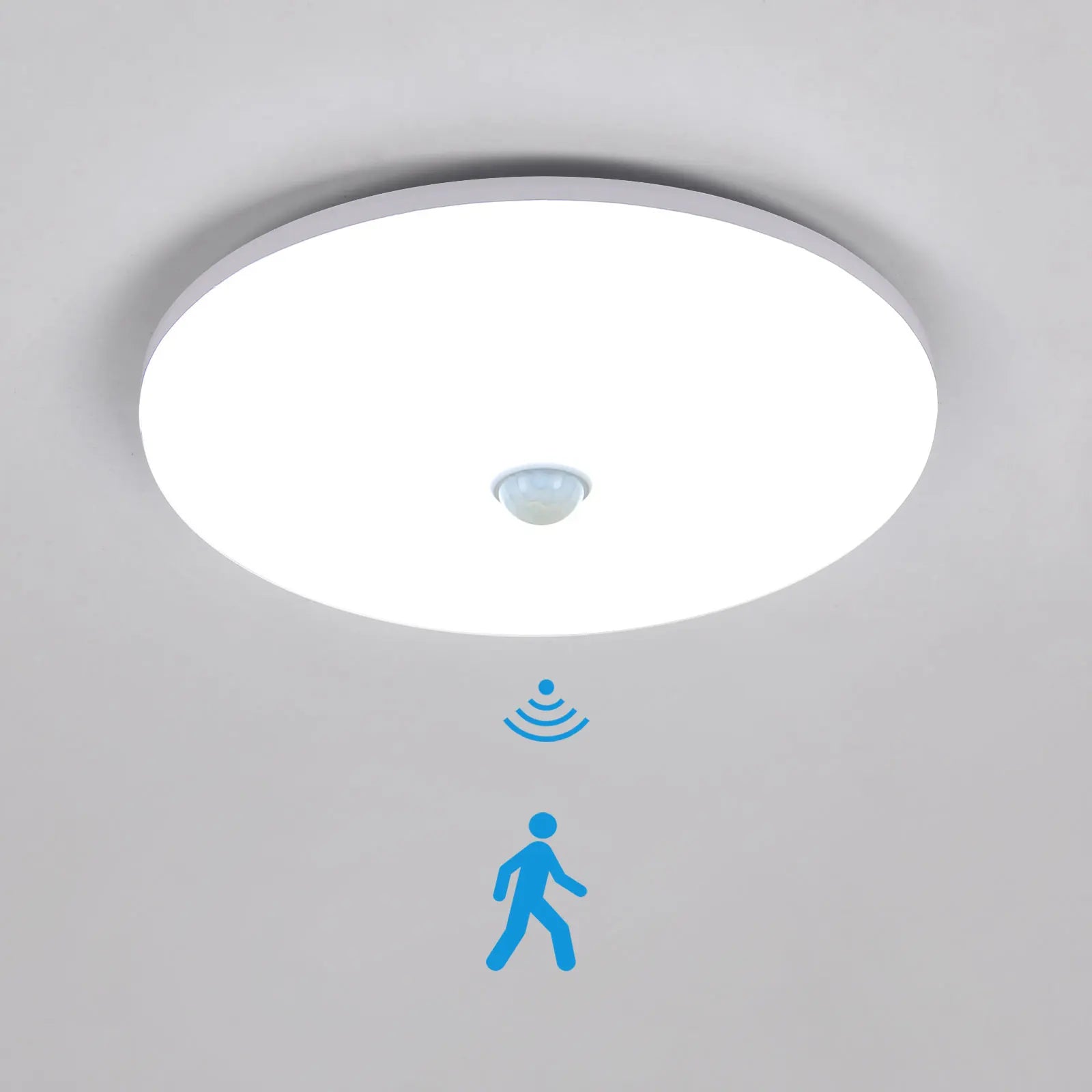 LED Ceiling Light with Motion Sensor,36W 2800LM Modern Round LED Ceiling Lamp for Outdoor,Hallway,Balcony,Cold White Light