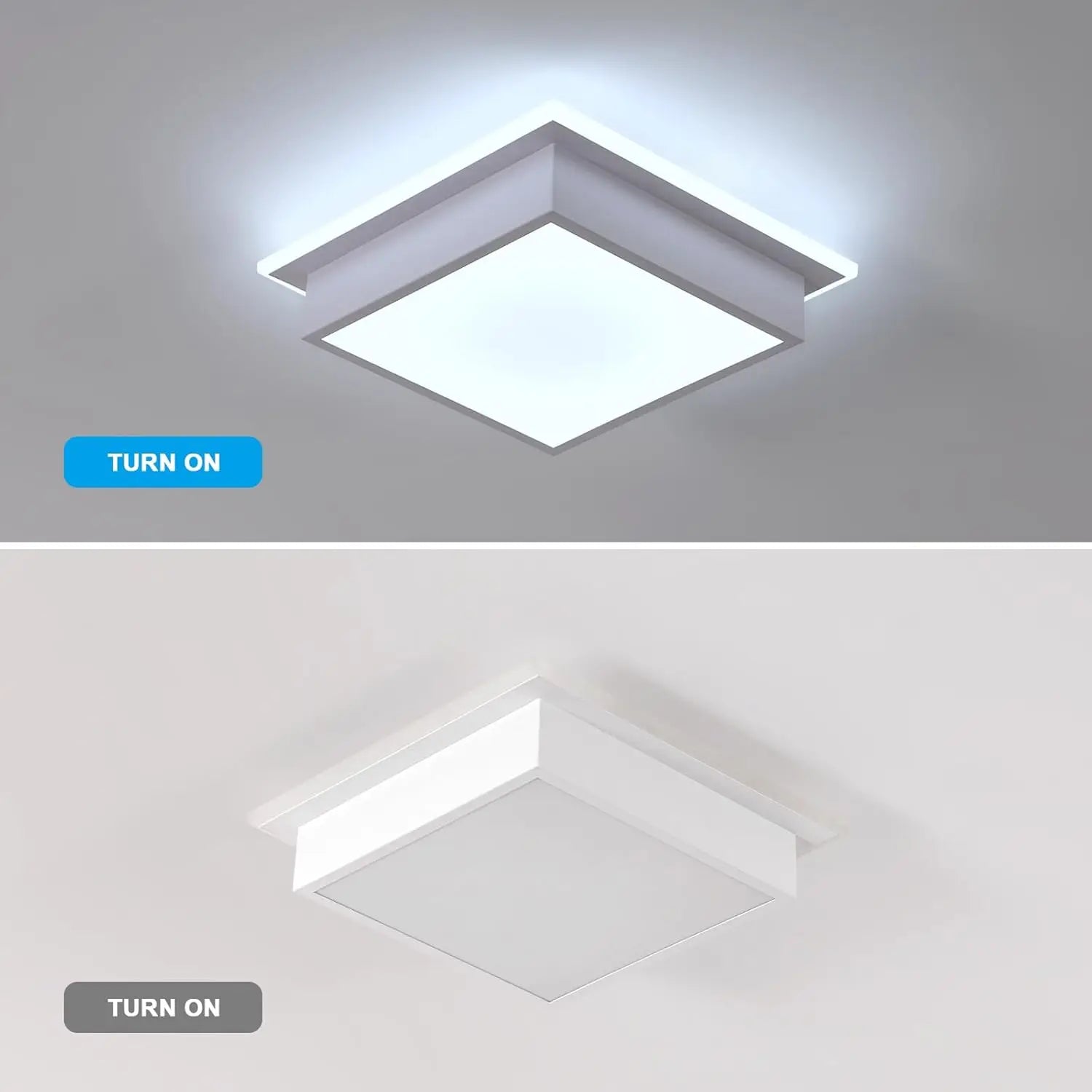 Modern LED Ceiling Light,20W 1800LM Acrylic Square LED Ceiling Lamp,Simple White Light Fittings Ceilings for Hallway,Cool White 6500K
