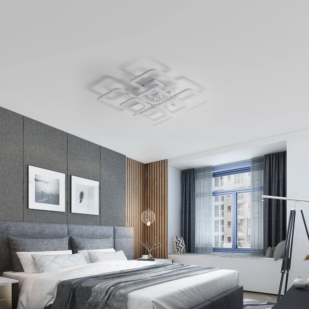 Dimmable LED Ceiling Light,80W 8000LM Ceiling Lamp with Remote Control,Square Ceiling Lamp for Living Room,Office,3000~6500K