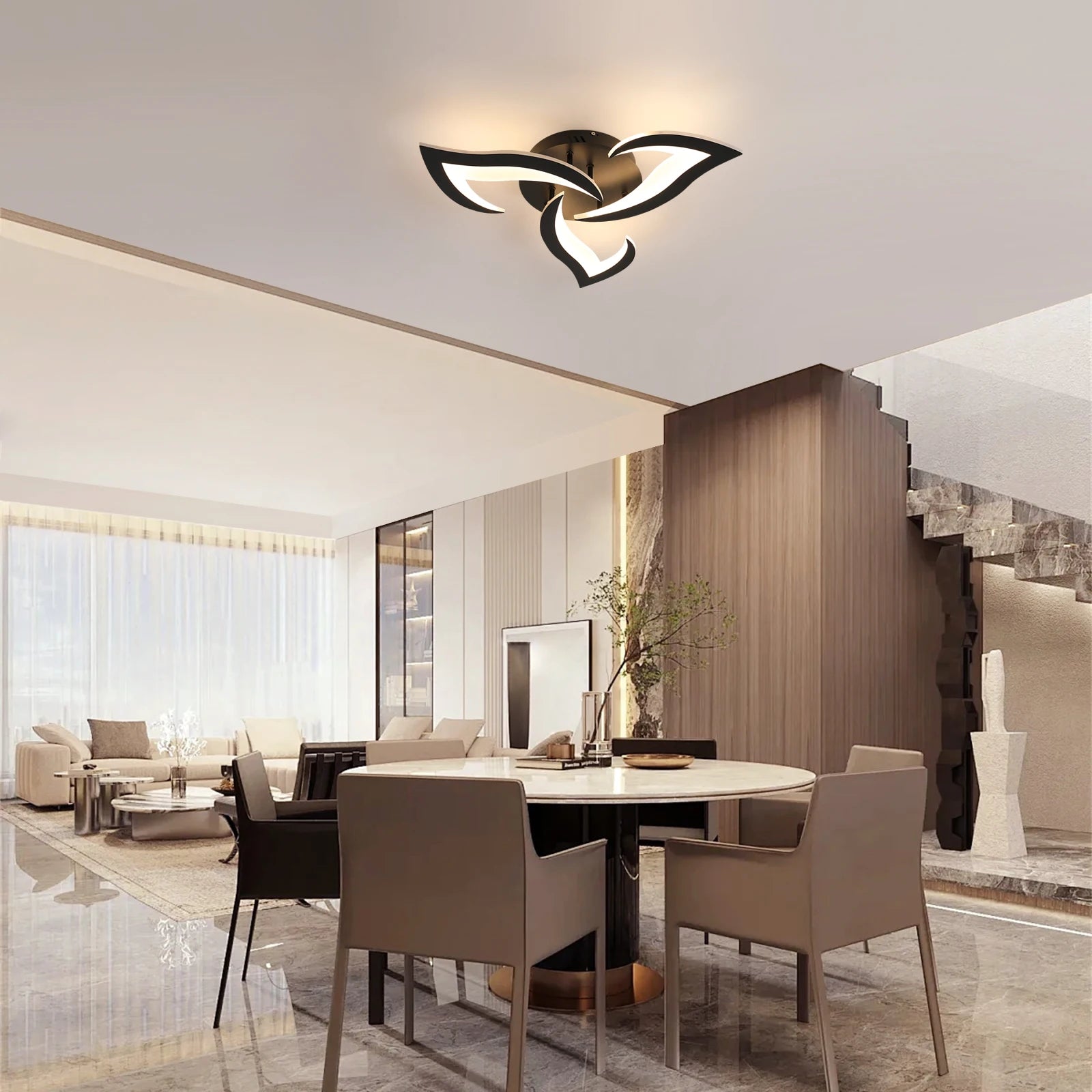Modern  Flower Shape LED Ceiling Light,36W 4000LM LED Ceiling Lamp,Warm Light 3000K Acrylic Ceiling Light for Bedroom