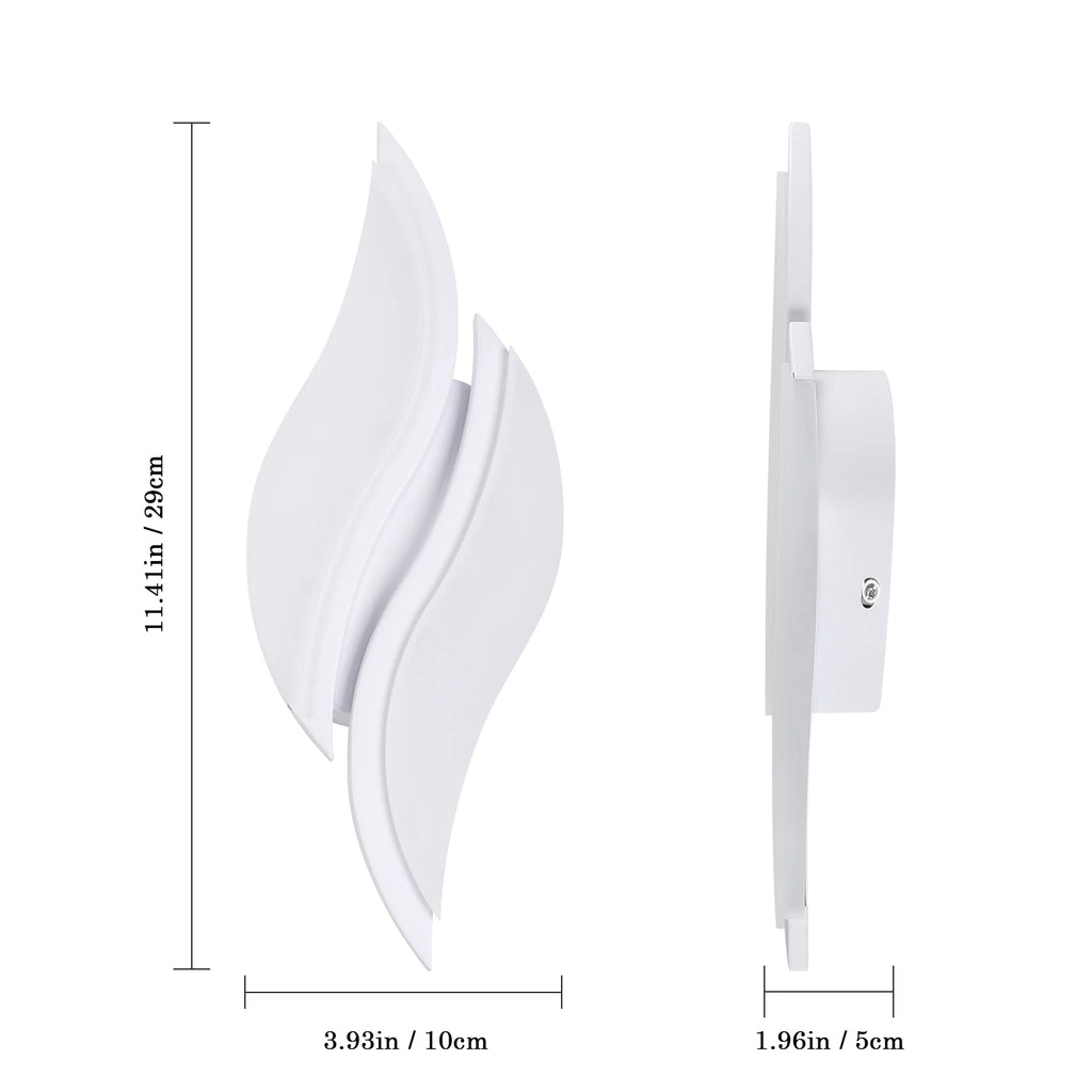LED  Wall Sconce,12W Acrylic Wall Lamp Leaf-Shaped Design Cool White Light 6500K for Bedroom Living Room Corridor
