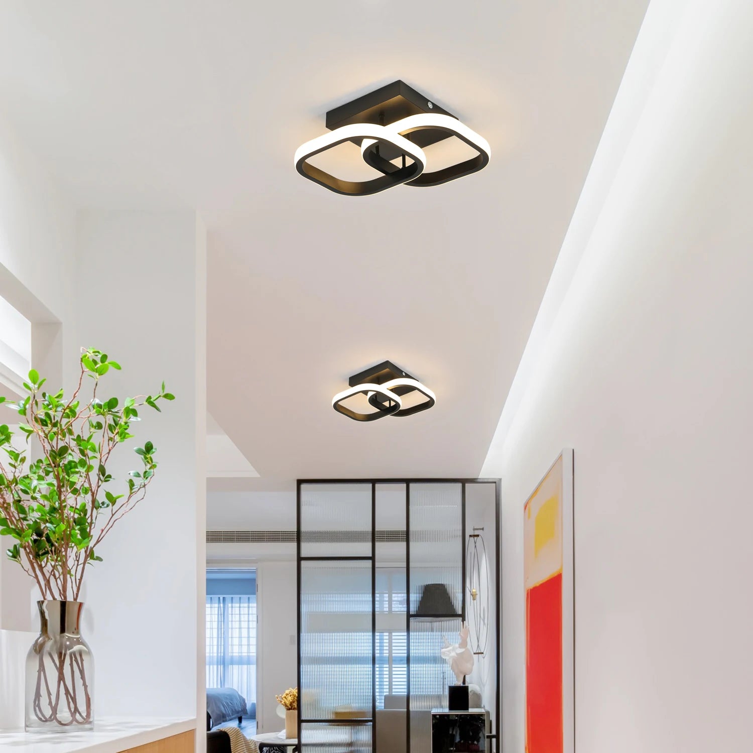 Dimmable LED Ceiling Light,18W Modern Square LED Ceiling Lamp 3 Colour Temperature Adjustments, Ceiling Lighting Fixture