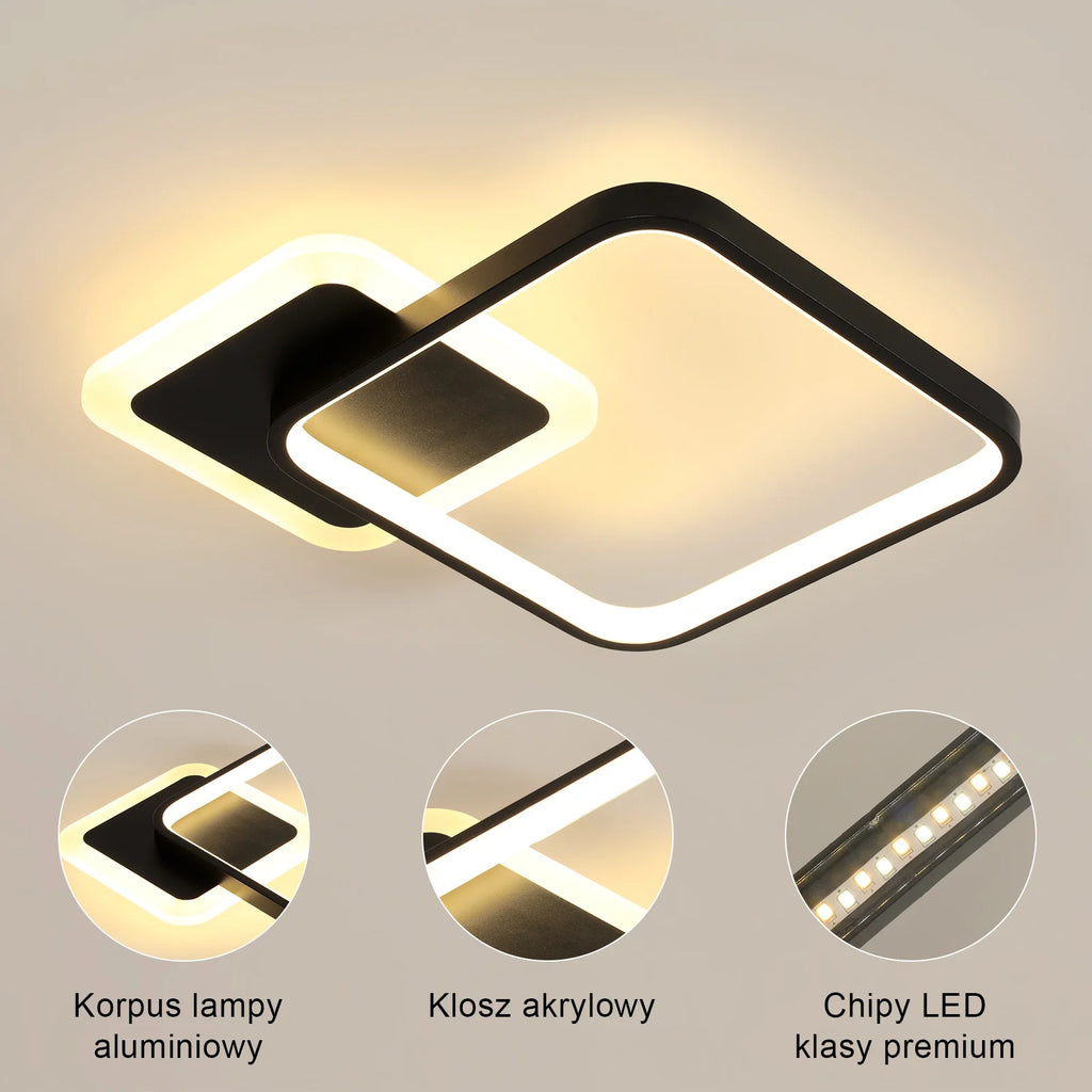 Dimmable Ceiling Light with Remote Control,20W Ceiling Lights Fixtures Brightness Adjustable 3000K-6500K For Living Room