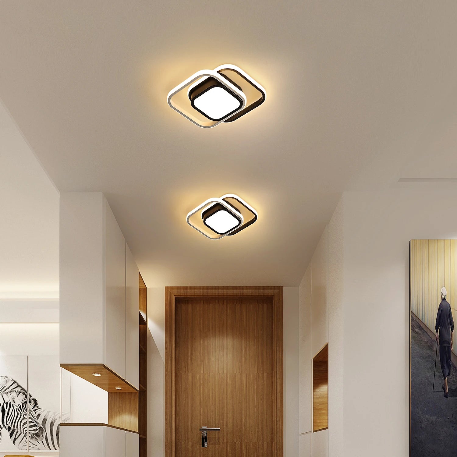 Modern LED Ceiling Light,32W 2500LM Simplicity Square LED Ceiling Lamp,Warm White 3000K for Living Room,Bedroom