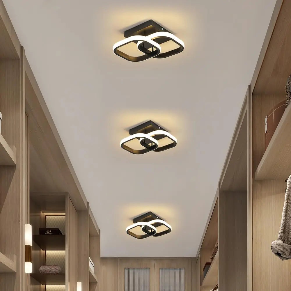 LED Ceiling Light,22W Modern Aluminum Square Ceiling Lights fixtures LED for Entrance Hallway Office Bedroom,3000K Warm White Light