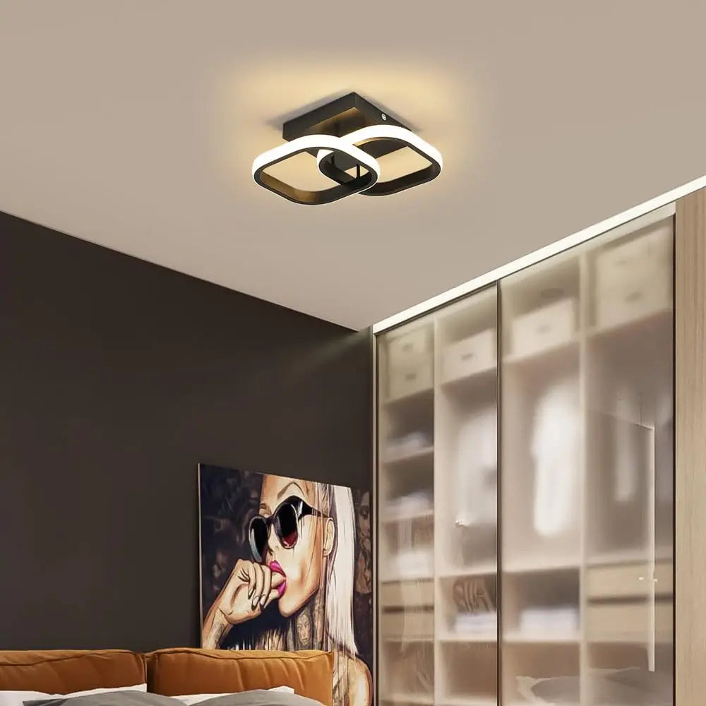 LED Ceiling Light,22W Modern Aluminum Square Ceiling Lights fixtures LED for Entrance Hallway Office Bedroom,3000K Warm White Light