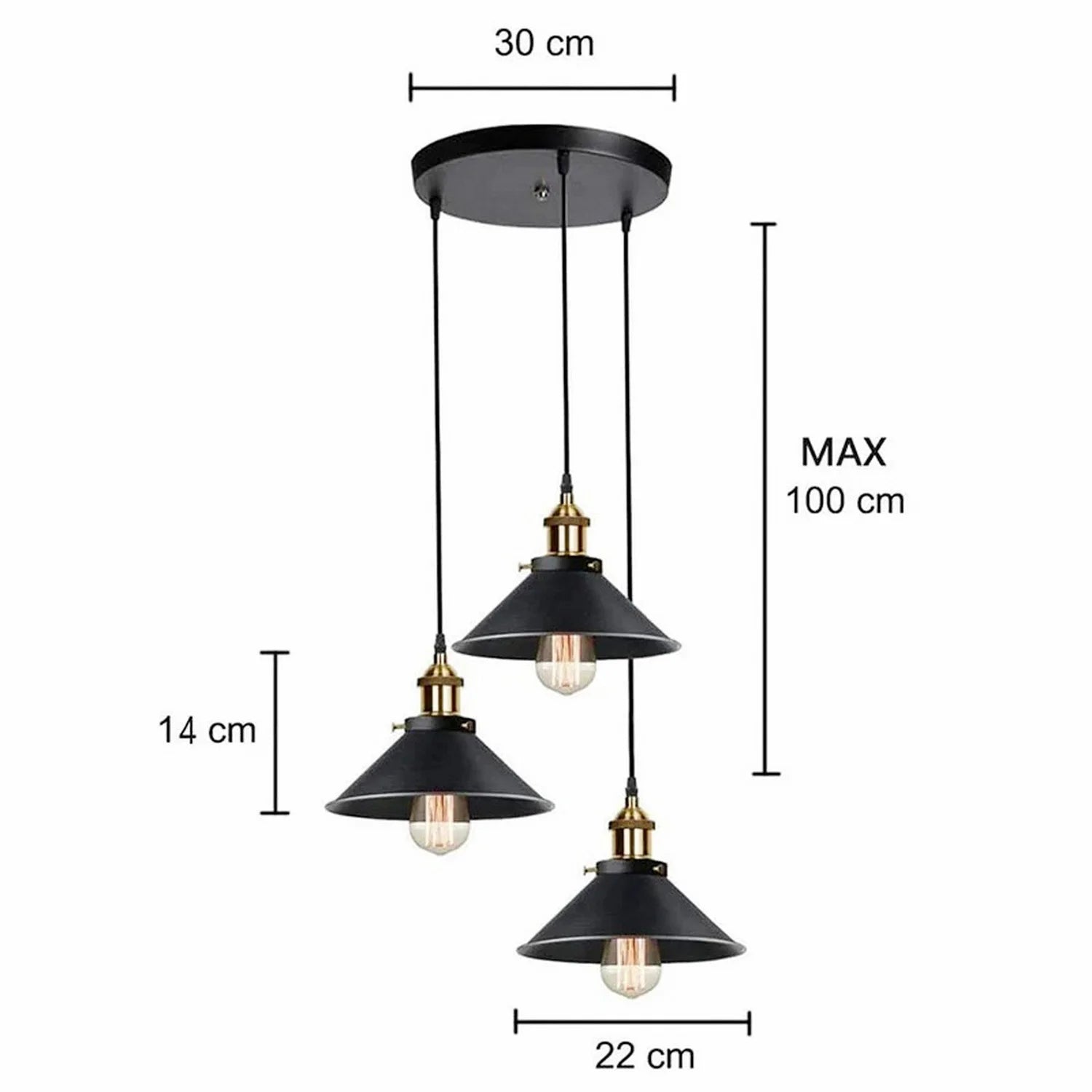 Nox – Industrialna Lampa Wisząca 3-Punktowa