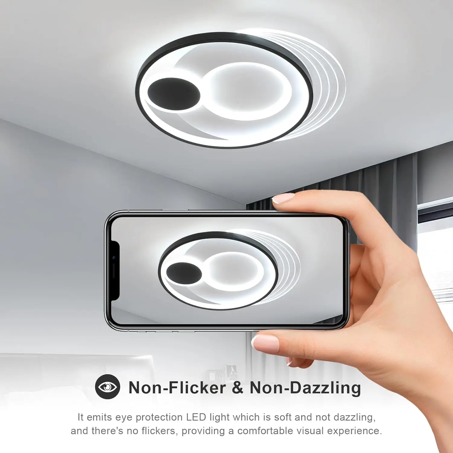 Dimmable LED Ceiling Light,31W Modern Ceiling Lamp Adjustable 3000-6500K For Living Room,Bedroom