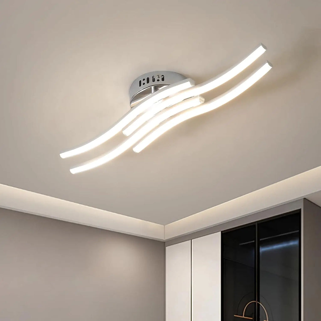 LED Ceiling Light,4 Built-in Wave Led Boards Design Ceiling Lamps,24W 2160LM Ceiling Lighting for Office,4500K Neutral Light