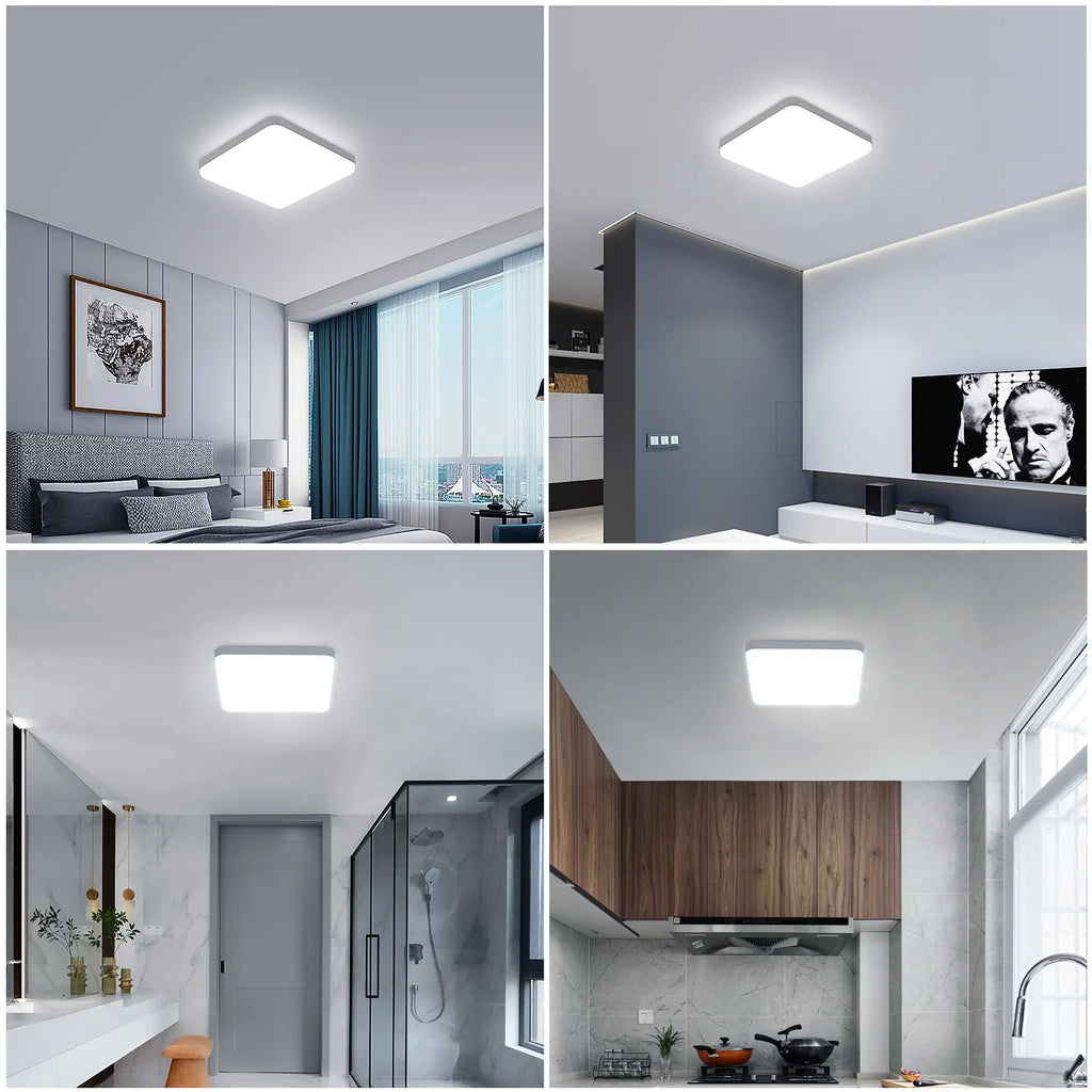 Square LED Ceiling Lights,30W Super Bright LED Panel Light,Modern Ultra Slim Ceiling Lighting for Bedroom,Hallway,Cold White Light ,Via 25CM