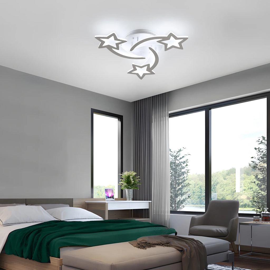 Modern LED Ceiling Lamp,3 Heads 40W White Acrylic Ceiling Light for Living Room,Bedroom,Diameter 53 cm,White Light 6500K