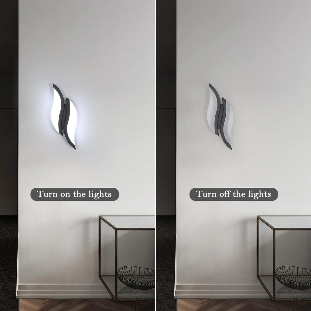 LED  Wall Sconce,12W Acrylic Wall Lamp Leaf-Shaped Design Cool White Light 6500K for Bedroom Living Room Corridor