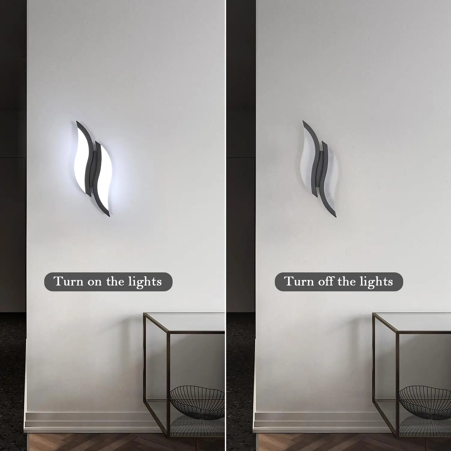 LED  Wall Sconce,12W Acrylic Wall Lamp Leaf-Shaped Design Cool White Light 6500K for Bedroom Living Room Corridor