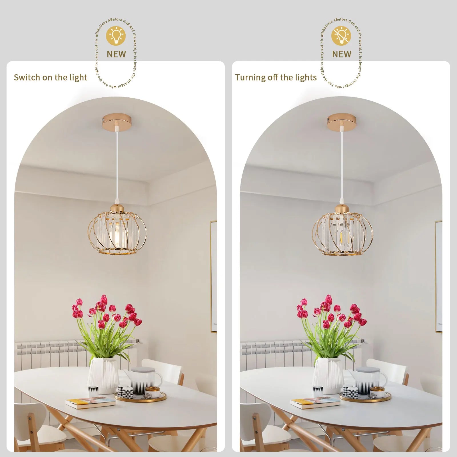 Crystal Pendent Light Fixture,Modern Mini Semi Flush Mount Chandeliers for Dinning Room,Hallway（Bulb not included)