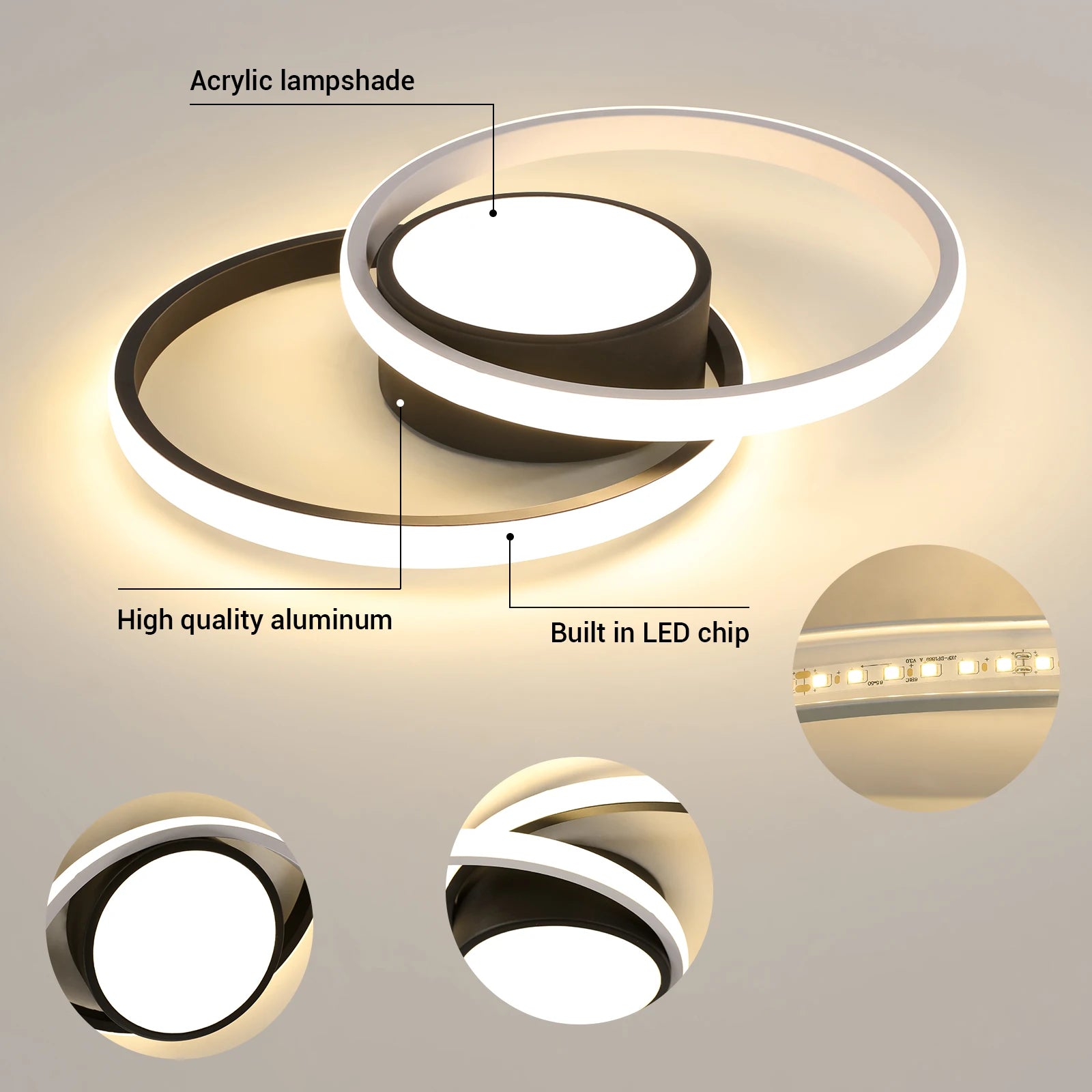 Dimmable LED Ceiling Light,40W 3600LM Ceiling Lamp with Remote Control 3000K-6500K,Round Ceiling Light For Living Room