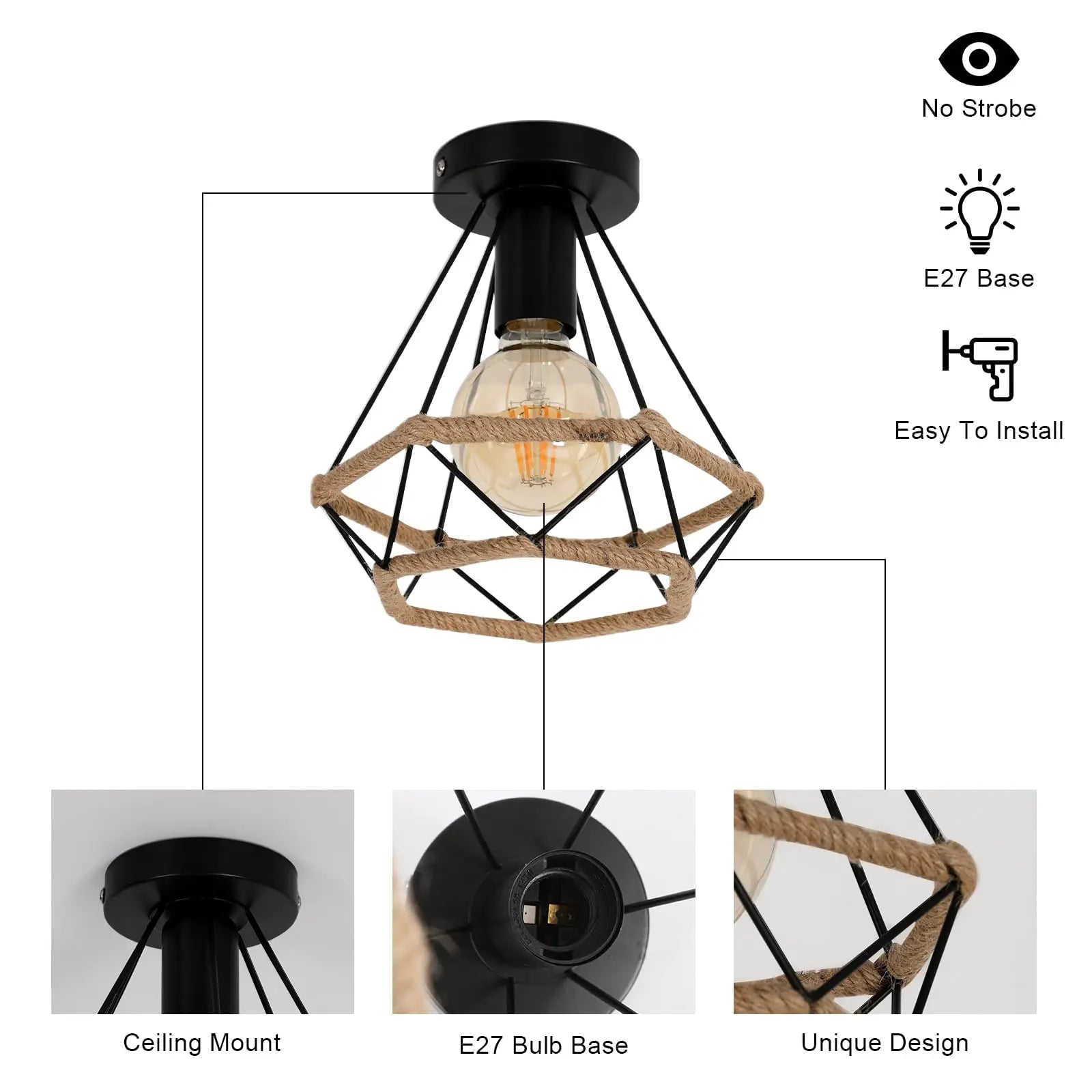 Rope – nowoczesna lampa sufitowa