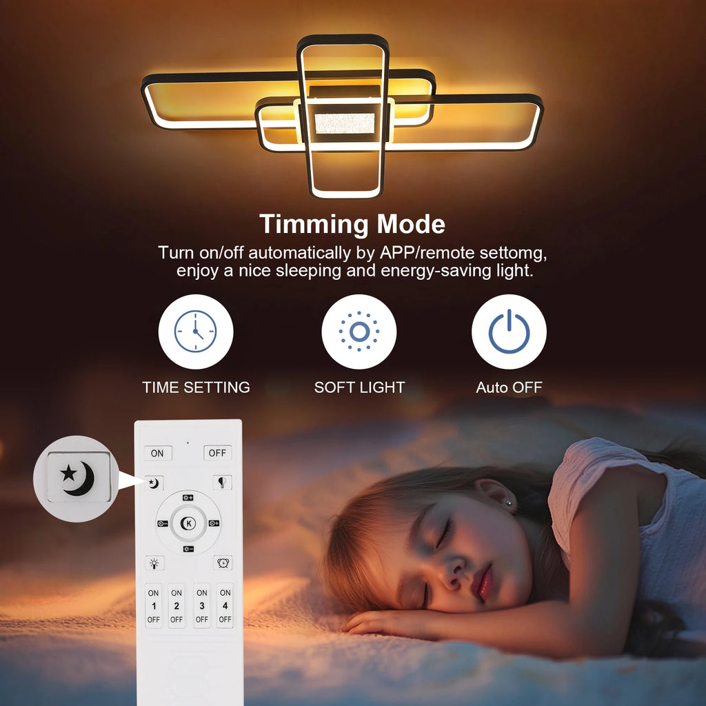 Dimmable LED Ceiling Lights,56W Square Light Fittings Ceilings with Remote Control/APP Control 3000K/4500K/6500K For Dining Room