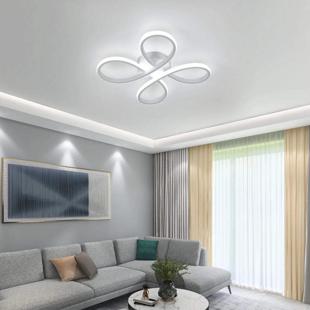 Modern LED Ceiling Lights,30W 2700LM Creative Flower Shape Chandeliers Ceiling Lamp For Bedroom,6500K Cool White Light