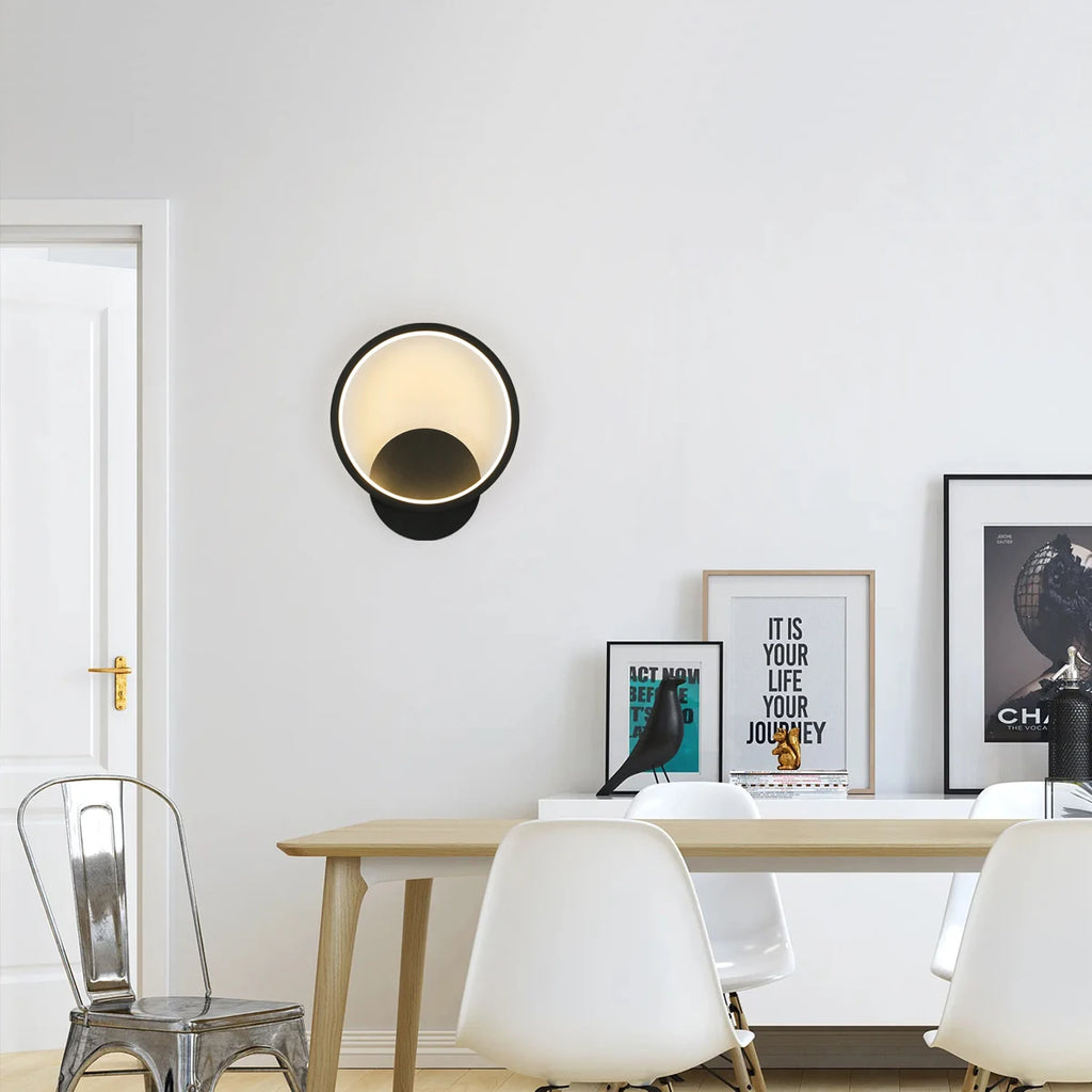 Indoor Wall Lights,Modern 12W Round Wall Night Lamp ,Perfect for Living Room,Bedroom,Hallway,Stairs,3000K Warm White Light