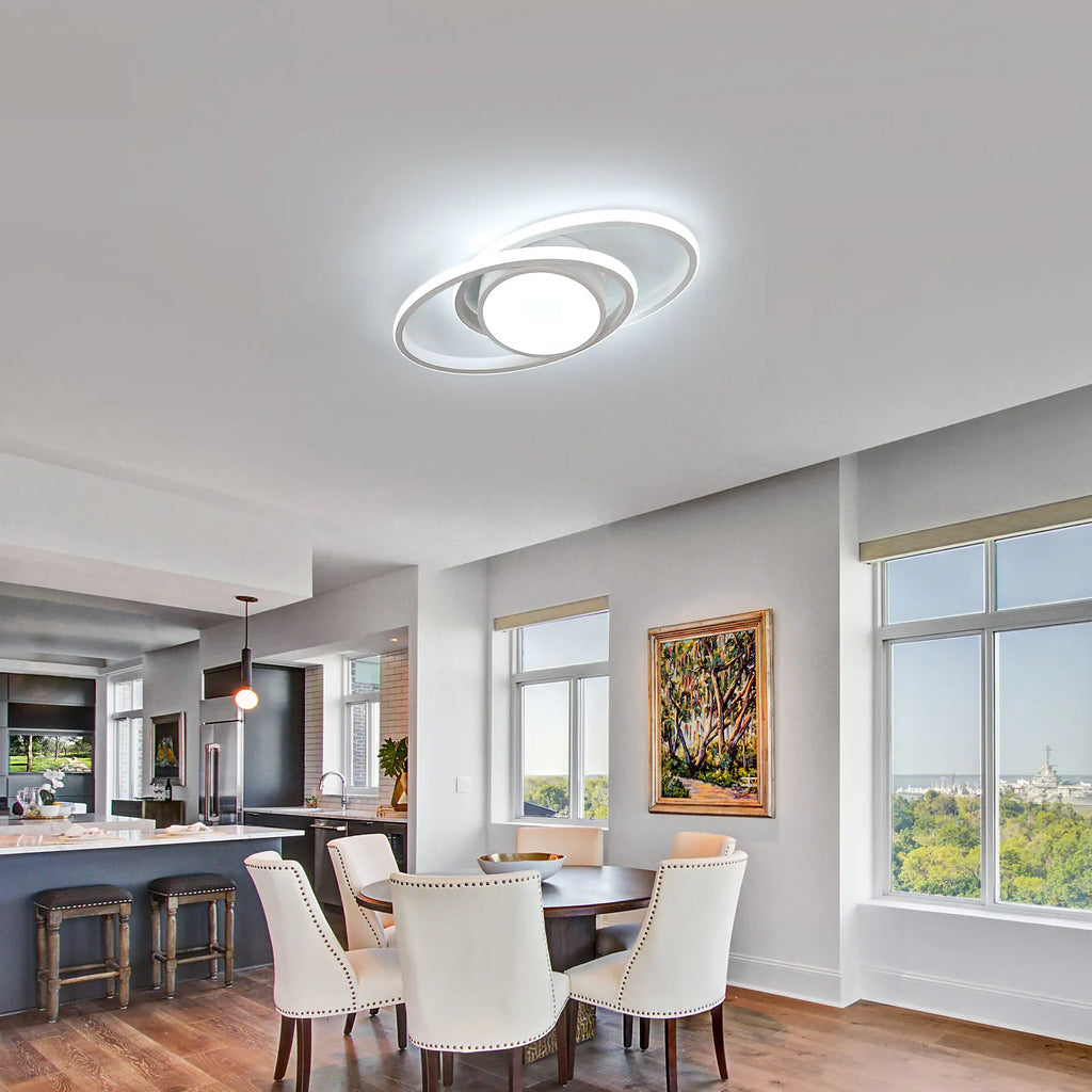 LED Ceiling Light,39W 4385LM Lighting Fixture,Round Modern Design Ceiling Lamp for Living Room Bedroom Corridor Balcony, Dia 39cm, Warm Light 3000K/White Light 6500K