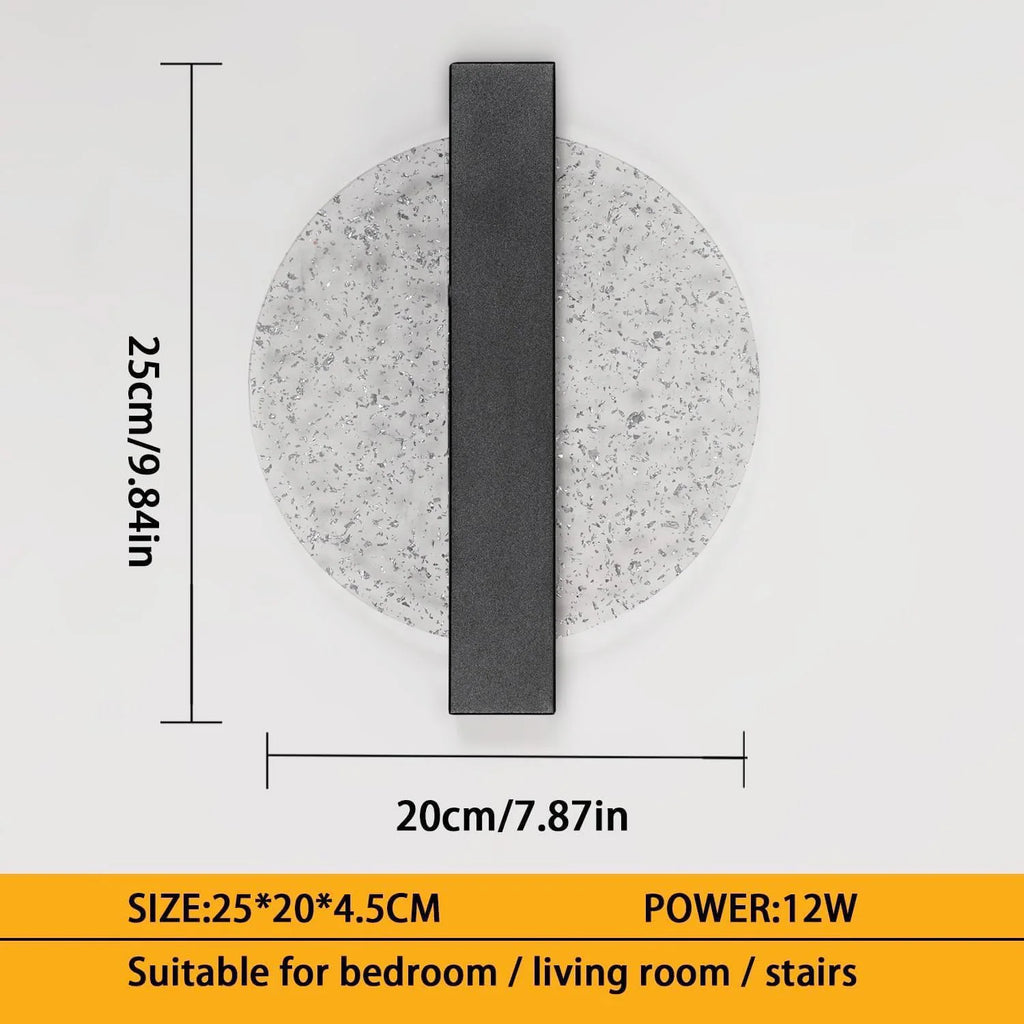 Indoor LED Wall Light,12W 1500LM Round LED Wall Lamp,Indoor Modern Wall Lighting for Living Room, Bedroom,Staircase,Hallway,Warm Light 3000K